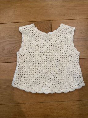 Zara Cream Crochet Tank Top